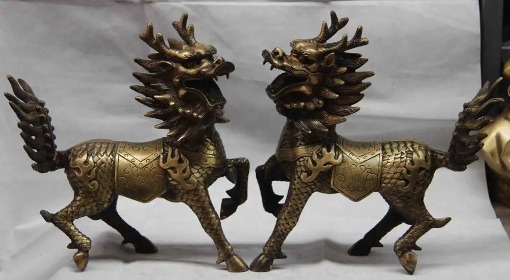 China Bronze Copper Fengshui Foo Dog Lion Dragon Kirin Unicorn kylin Statue Pair
China Bronze Copper Fengshui Foo Dog Lion Dragon Kirin Unicorn kylin Statue Pair