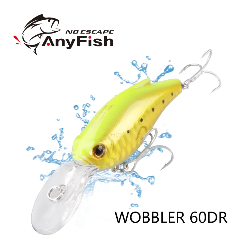 ANYFISH WOBBLER 60DR Floating Fishing Lures 3D Eyes Hard Aritificial Bait Crankbait 6CM 11.4g Dive Depth 3m Fish Wobbler Tackle
ANYFISH WOBBLER 60DR Floating Fishing Lures 3D Eyes Hard Aritificial Bait Crankbait 6CM 11.4g Dive Depth 3m Fish Wobbler Tackle