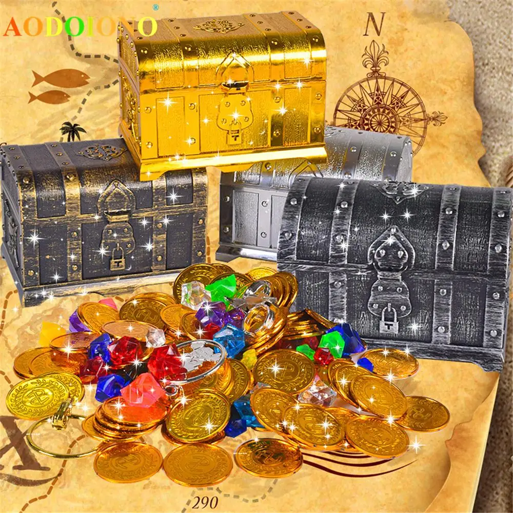 Treasure Hunting Box Children Treasure Box Retro Plastic Large Box Toy Gold Coins and Pirate Gems Jewelry Playset Pack Children
Treasure Hunting Box Children Treasure Box Retro Plastic Large Box Toy Gold Coins and Pirate Gems Jewelry Playset Pack Children