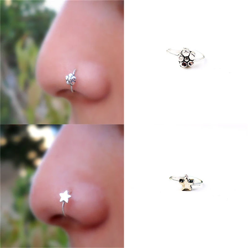 BOAKO 1PC Trendy Nostril Stainless Steel Nose Hoop Plum Nose Rings Clip On Nose Ring Fake Piercing Body Jewelry For Women B3
BOAKO 1PC Trendy Nostril Stainless Steel Nose Hoop Plum Nose Rings Clip On Nose Ring Fake Piercing Body Jewelry For Women B3