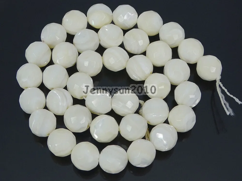 Natural White Mother Of Pearl MOP Stones 10mm Faceted Round Loose Beads 15'' Strand for Jewelry Making Crafts 5 Strands/Pack
Natural White Mother Of Pearl MOP Stones 10mm Faceted Round Loose Beads 15'' Strand for Jewelry Making Crafts 5 Strands/Pack