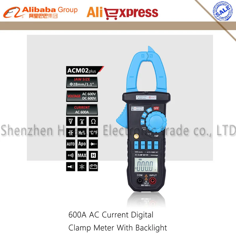Bside ACM02 Plus 600A AC Current Digital Clamp Meter with AC/DC Voltage Resistance Capacitance Frequency Temperature Duty Cycle
Bside ACM02 Plus 600A AC Current Digital Clamp Meter with AC/DC Voltage Resistance Capacitance Frequency Temperature Duty Cycle