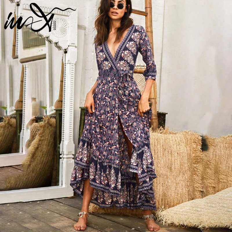 In-X Bohemian beach dress plus size Paisley print sexy cover-ups V-neck cover up 2019 Summer beach wear Long saida de beach XL
In-X Bohemian beach dress plus size Paisley print sexy cover-ups V-neck cover up 2019 Summer beach wear Long saida de beach XL