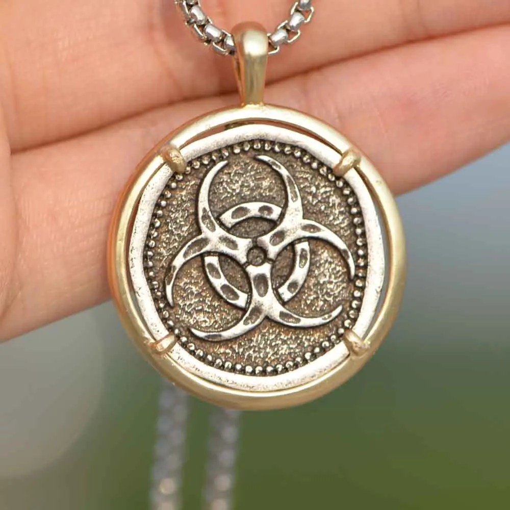 Gothic Necklace Men Biohazard Jewelry Science Outbreak Response Toxic Warming Celtics Symbols Biological Military Jewelry A261
Gothic Necklace Men Biohazard Jewelry Science Outbreak Response Toxic Warming Celtics Symbols Biological Military Jewelry A261