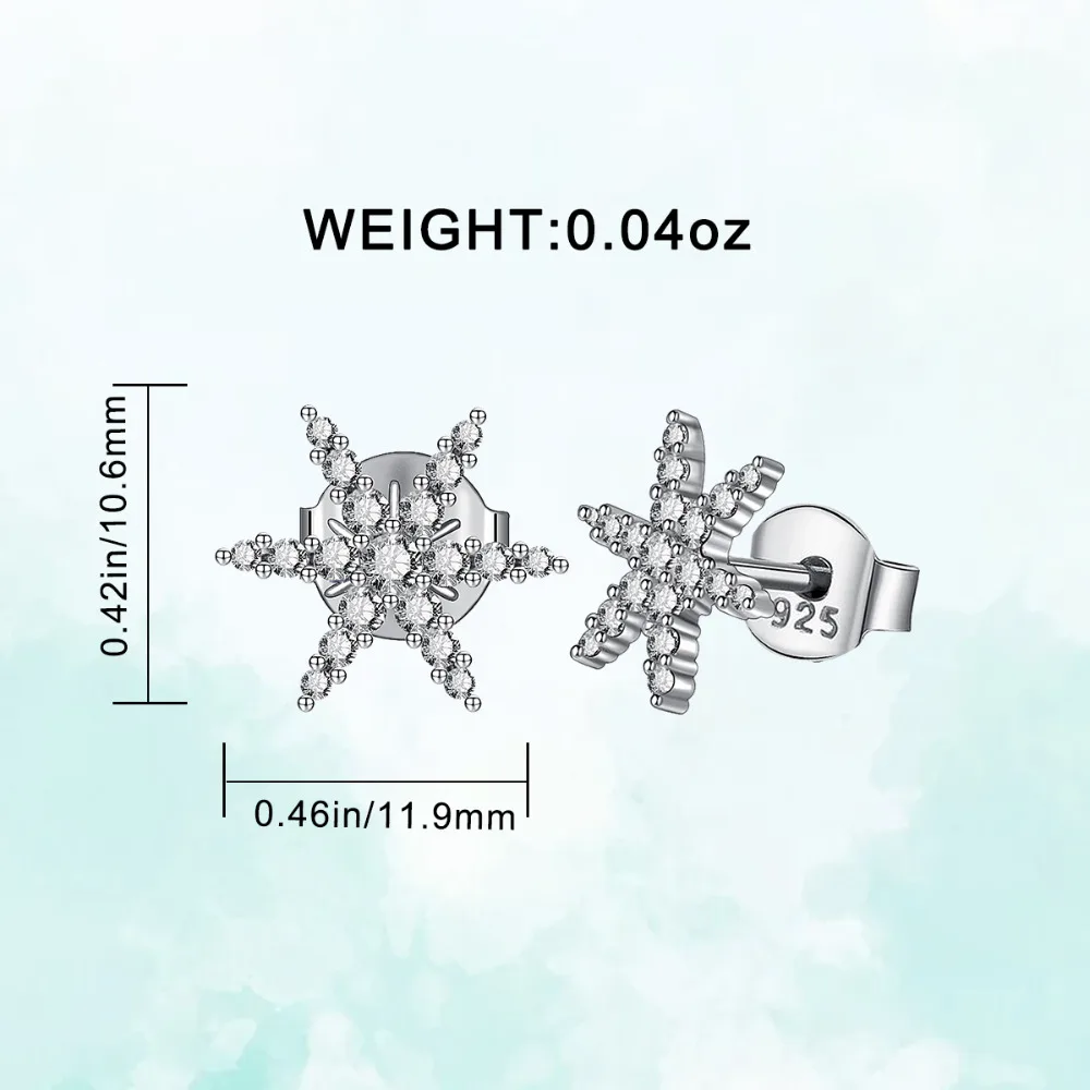 Angel Caller 100% 925 Sterling Silver Snow of Winter Snowflake Stud Earrings Crystal earring for Women Silver Jewelry CYE086
Angel Caller 100% 925 Sterling Silver Snow of Winter Snowflake Stud Earrings Crystal earring for Women Silver Jewelry CYE086