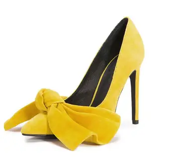 Fashion Pointed Toe Thin Heels Big Butterfly-knot High Heel Shoes for Woman Sexy Thin Heels Dress Shoe Yelow Pink Black Pumps
Fashion Pointed Toe Thin Heels Big Butterfly-knot High Heel Shoes for Woman Sexy Thin Heels Dress Shoe Yelow Pink Black Pumps