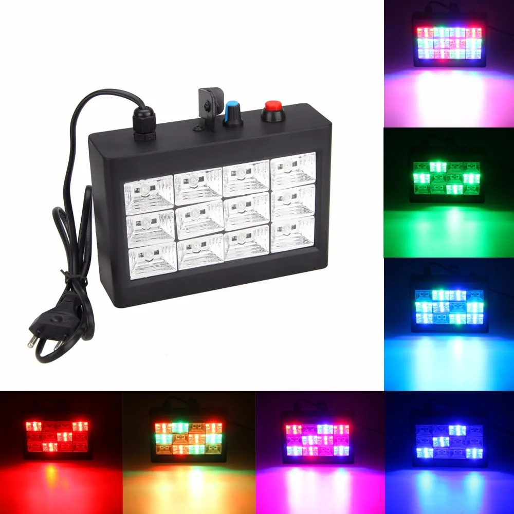 20W AC100-240V 12pcs RGB LED Strobe Stage LighFlashlight for Disco Party DJ Strobe Light Sound Activated Stage Lighting Effect
20W AC100-240V 12pcs RGB LED Strobe Stage LighFlashlight for Disco Party DJ Strobe Light Sound Activated Stage Lighting Effect