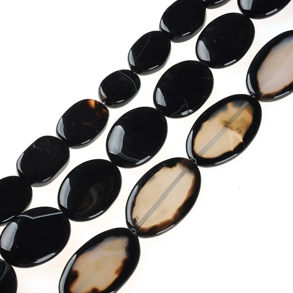 Natural Stone Oval Egg Shape Black Stripe Cracks Agates Druzy Flat Slice Loose Gems Strand Beads for DIY Jewelry Making Necklace
Natural Stone Oval Egg Shape Black Stripe Cracks Agates Druzy Flat Slice Loose Gems Strand Beads for DIY Jewelry Making Necklace