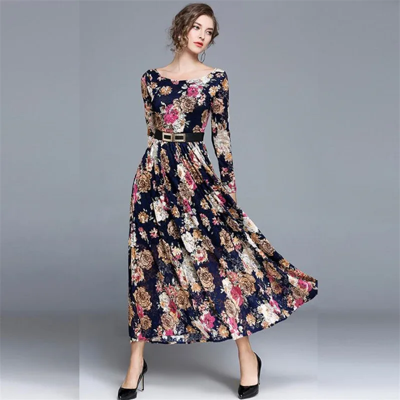 Fashion Floral Lace Dress For Women 2019 New Autumn Spring Flower Print Long Dresses Vestidos Street Party O-neck A-line Dress
Fashion Floral Lace Dress For Women 2019 New Autumn Spring Flower Print Long Dresses Vestidos Street Party O-neck A-line Dress