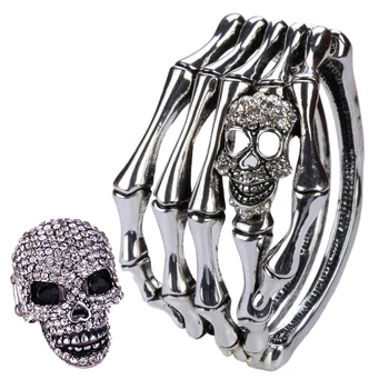 YACQ Skull Skeleton Hand Bracelet Ring Sets Bangle Biker Gothic Jewelry Gifts for Women Her Silver Color D08 Dropshipping
YACQ Skull Skeleton Hand Bracelet Ring Sets Bangle Biker Gothic Jewelry Gifts for Women Her Silver Color D08 Dropshipping