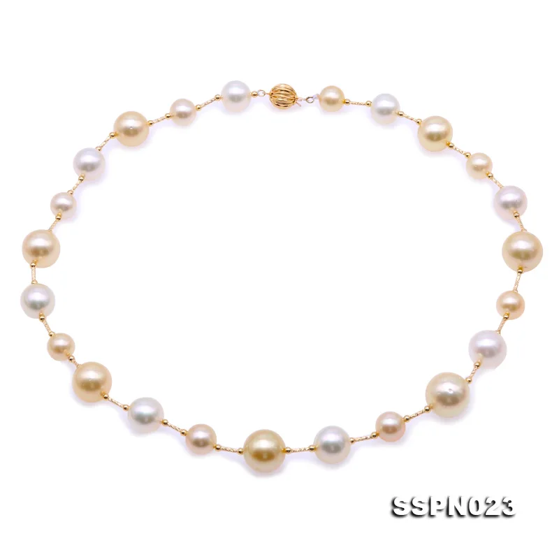 Unique Pearls jewellery Store Perfect Top Quality AAA 9-13MM White Gold Round South Sea Pearls With Gold Tube Necklace
Unique Pearls jewellery Store Perfect Top Quality AAA 9-13MM White Gold Round South Sea Pearls With Gold Tube Necklace