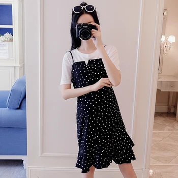 Summer maternity dress Korean version of the dot dress new pregnancy loose shirt pregnant women two-piece pregnancy skirt
Summer maternity dress Korean version of the dot dress new pregnancy loose shirt pregnant women two-piece pregnancy skirt