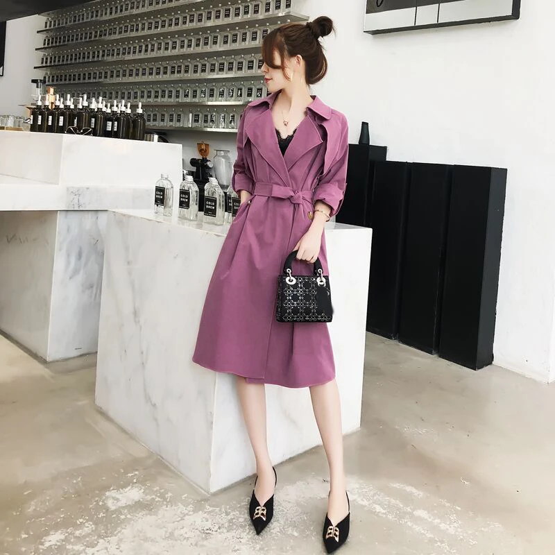 2019 spring New High Fashion Woman Classic Double Breasted Trench Coat Business Outerwear Skinny belted trench coat
2019 spring New High Fashion Woman Classic Double Breasted Trench Coat Business Outerwear Skinny belted trench coat
