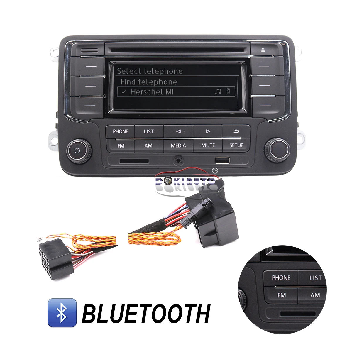 Для Golf 5 6 Jetta Mk5 MK6 Passat B6 CC B7 RCN210 Plus Bluetooth MP3 USB плеер CD радио 56D035185E|Автомобильные