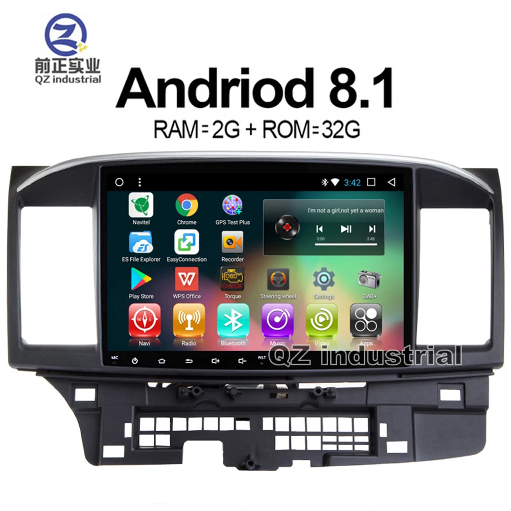 QZ industrial HD 10.1" Android 8.1 T3 for Mitsubishi Lancer 2008-2015 car dvd player with GPS 3G 4G WIFI Radio Navigation RDS |