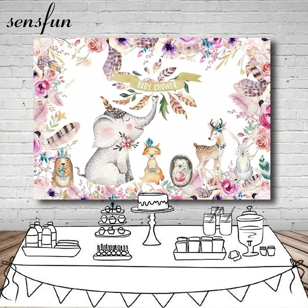 Sensfun Elephant Wild one Woodland Baby Shower Backdrops Flower Animal Birthday Party Backdrop Photography Prop Photo Background
Sensfun Elephant Wild one Woodland Baby Shower Backdrops Flower Animal Birthday Party Backdrop Photography Prop Photo Background