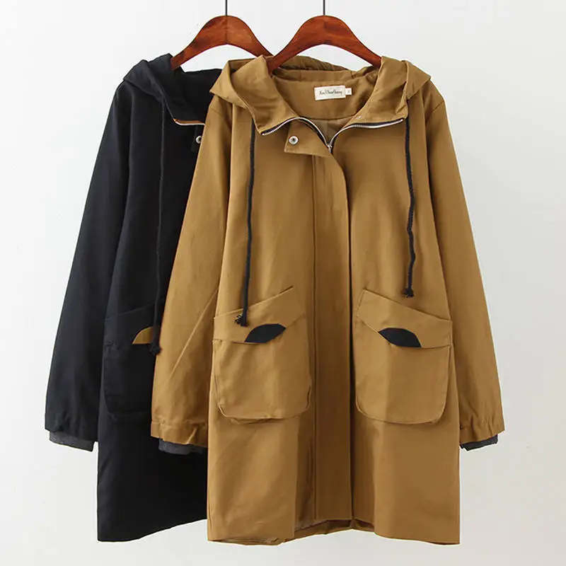 Fashion Large Size Female 2019 New Spring Autumn Coats Loose Cardigan Windbreaker Jacket For Women Outerwear X306
Fashion Large Size Female 2019 New Spring Autumn Coats Loose Cardigan Windbreaker Jacket For Women Outerwear X306