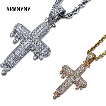ARMNVNV Hip Hop Religious Drop Water Cross Pendant Necklace Gold Silver Color Cubic Zircon Necklaces Gifts for Men
ARMNVNV Hip Hop Religious Drop Water Cross Pendant Necklace Gold Silver Color Cubic Zircon Necklaces Gifts for Men