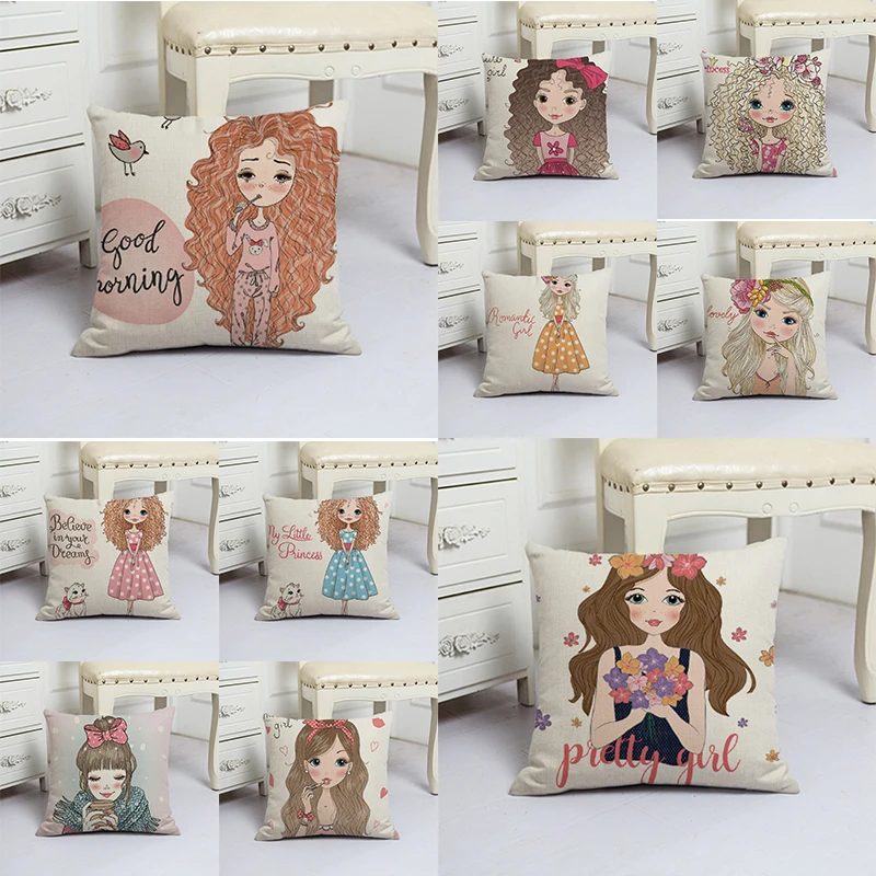 Hot Beauty Cartoon Girls Linen Printed Women Cushion Cover Throw Pillow Covers Fashion Character Pillowcases Cushions Home Decor
Hot Beauty Cartoon Girls Linen Printed Women Cushion Cover Throw Pillow Covers Fashion Character Pillowcases Cushions Home Decor