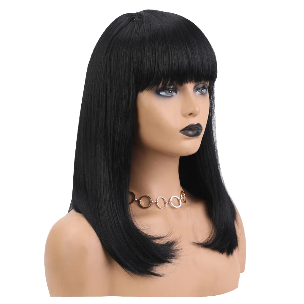 Elegant Lady Natural Black Heat Resistant Straight Human Hair Full Wigs with Neat Bangs
Elegant Lady Natural Black Heat Resistant Straight Human Hair Full Wigs with Neat Bangs