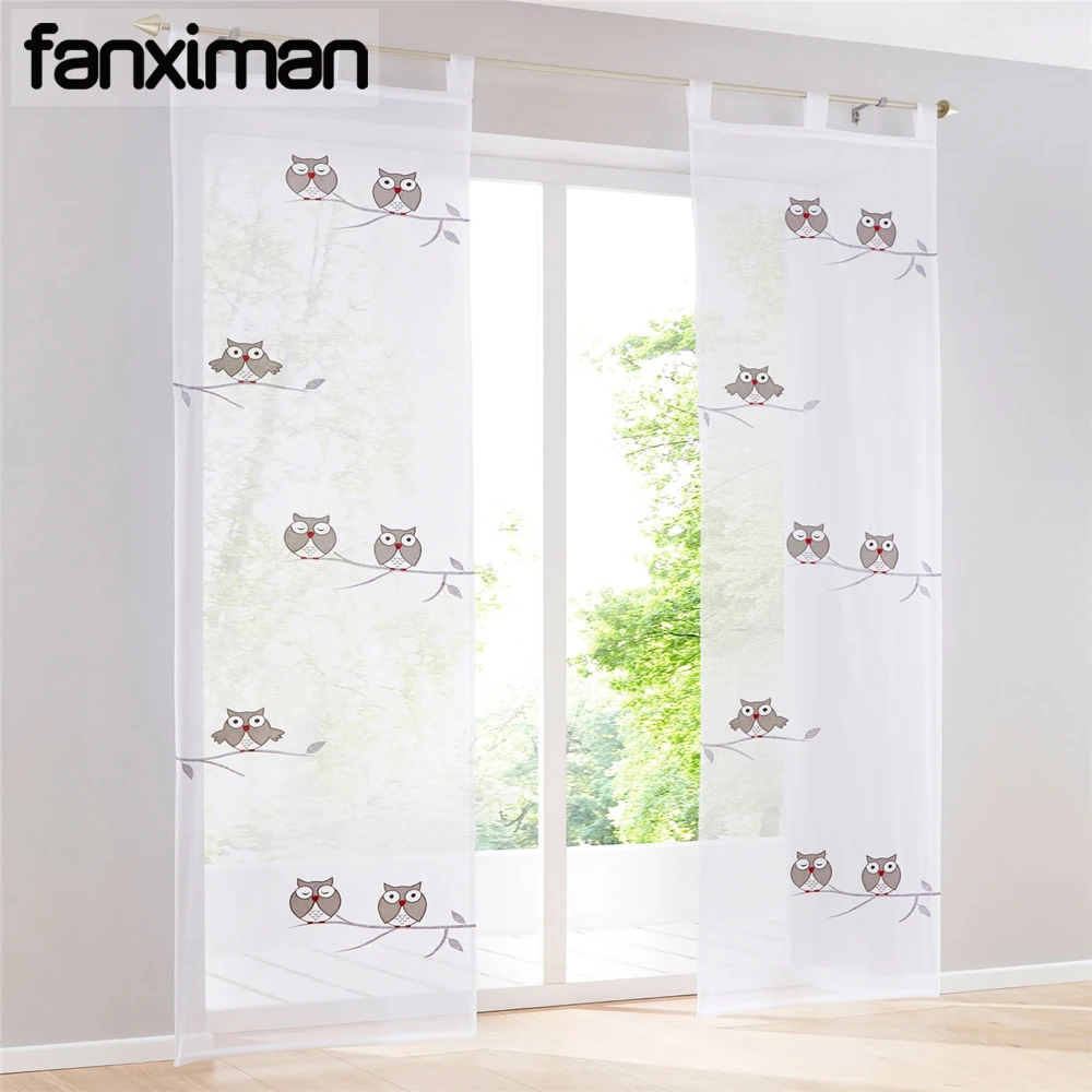 1 PC Owl Embroidered Window Curtain Sheers Tab Top Voile Window Screening Drapes Balcony Living Room Bedroom Curtains Decor
1 PC Owl Embroidered Window Curtain Sheers Tab Top Voile Window Screening Drapes Balcony Living Room Bedroom Curtains Decor