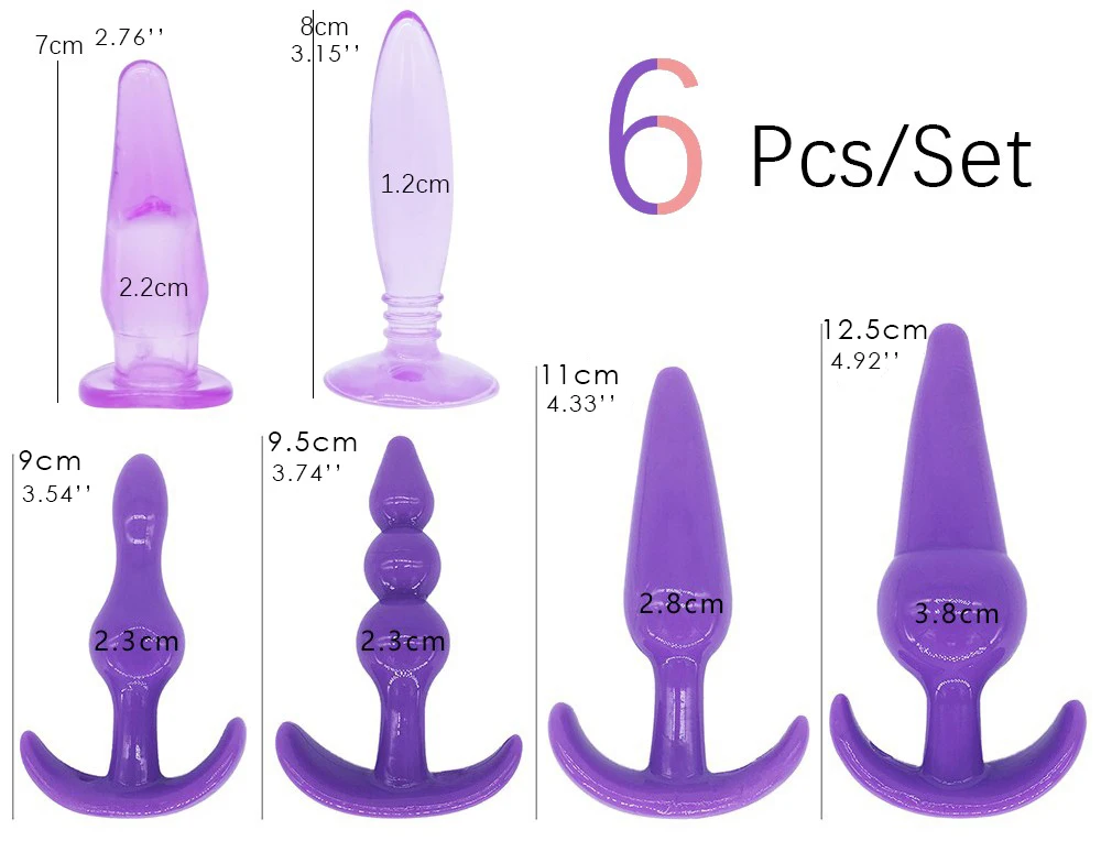 DOMI 6pcs/set New Booty Beads Ball Anal Sex Toy Adult Butt Plug Silicone Anal Plug Lot Sex Toys 1