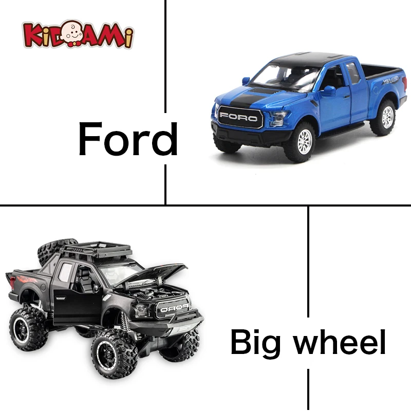 KIDAMI 1:32 Car Model Suit Raptor F150 Big Wheel Alloy Diecast Model Car Toys For Children's Day Gifts,Sound And Light
KIDAMI 1:32 Car Model Suit Raptor F150 Big Wheel Alloy Diecast Model Car Toys For Children's Day Gifts,Sound And Light