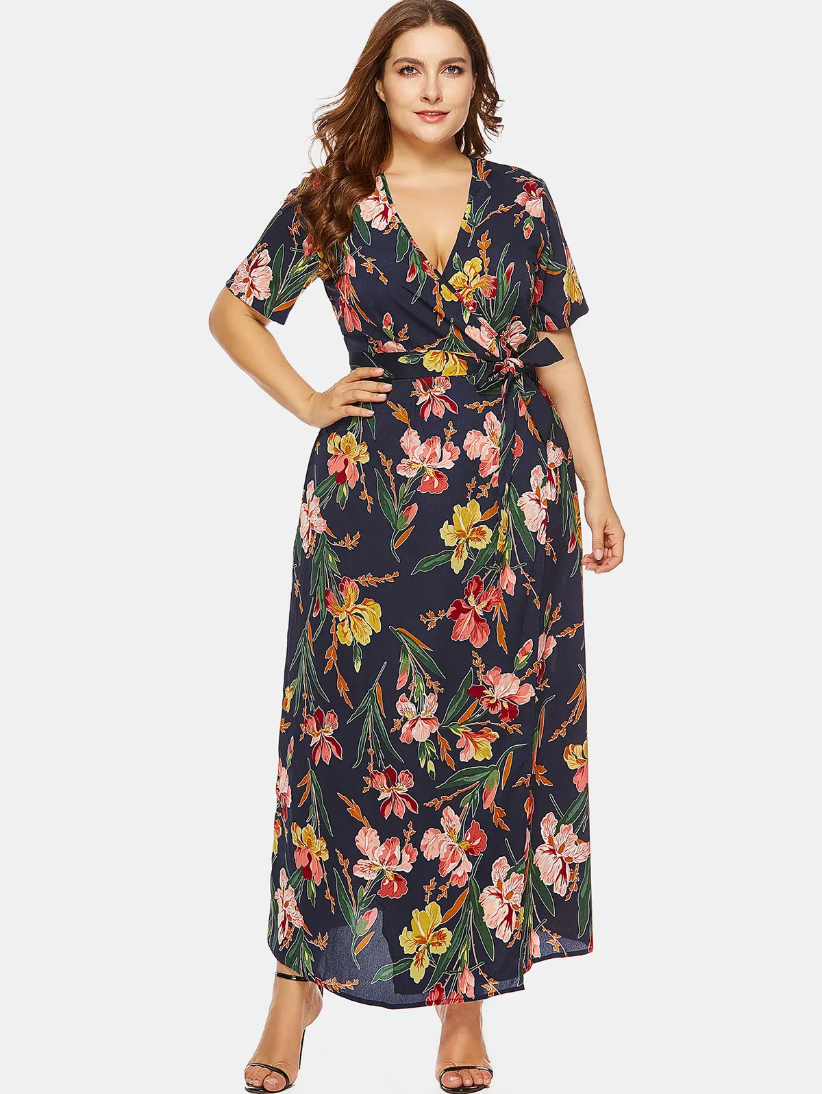 Wipalo Women Plus Size Floral Wrap Dress Plunging Neck Belted Casual Maxi Dress 2019 Summer Boho Beach Dress Vestidos De Festa
Wipalo Women Plus Size Floral Wrap Dress Plunging Neck Belted Casual Maxi Dress 2019 Summer Boho Beach Dress Vestidos De Festa