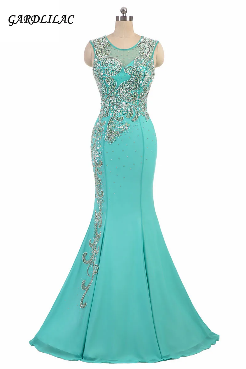Elegant Green Evening Dresses 2019 Rhinestones Crystals Sheer Mermaid Long Party Prom Gowns Sweep Train vestido longo
Elegant Green Evening Dresses 2019 Rhinestones Crystals Sheer Mermaid Long Party Prom Gowns Sweep Train vestido longo