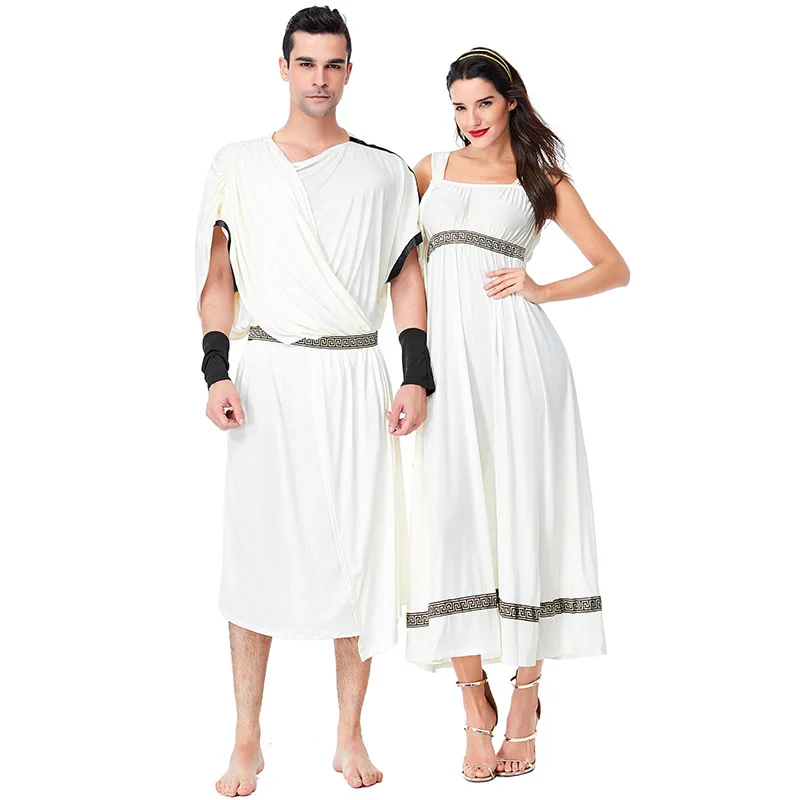 

Umorden Men's Grecian Toga Costume Women's Greek Olympic Goddess Costumes Dress Halloween Carnival Purim Party Fancy Cosplay