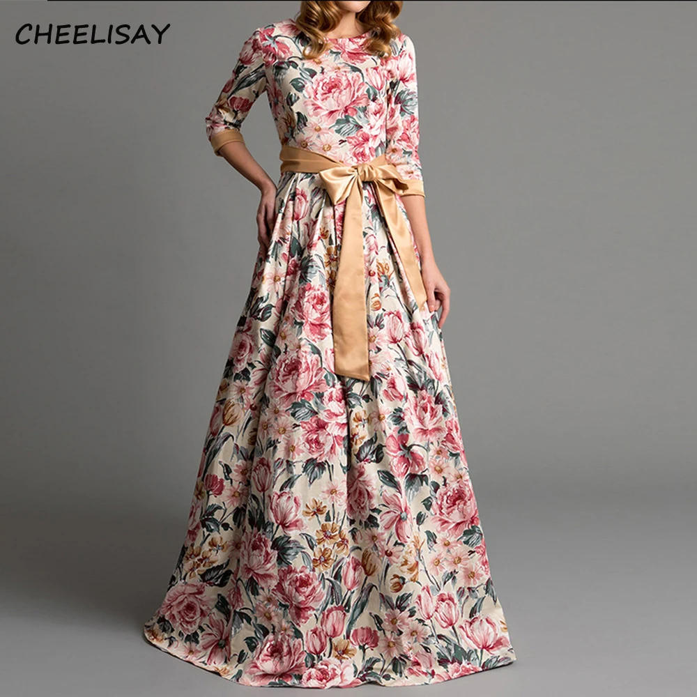 Bohemian printing long dress O-neck three quarter sleeve big hem women spring summer dress elegant casual vestidos de
Bohemian printing long dress O-neck three quarter sleeve big hem women spring summer dress elegant casual vestidos de