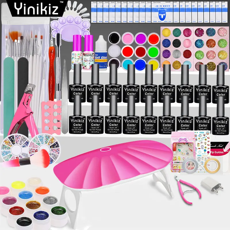 Yinikiz Nail Art Set 6w UV LED Lamp Dryer 8ml Gel Nail Polish Set Makeup Brush Nail Tools UV Gel Varnish Tools Kit
Yinikiz Nail Art Set 6w UV LED Lamp Dryer 8ml Gel Nail Polish Set Makeup Brush Nail Tools UV Gel Varnish Tools Kit