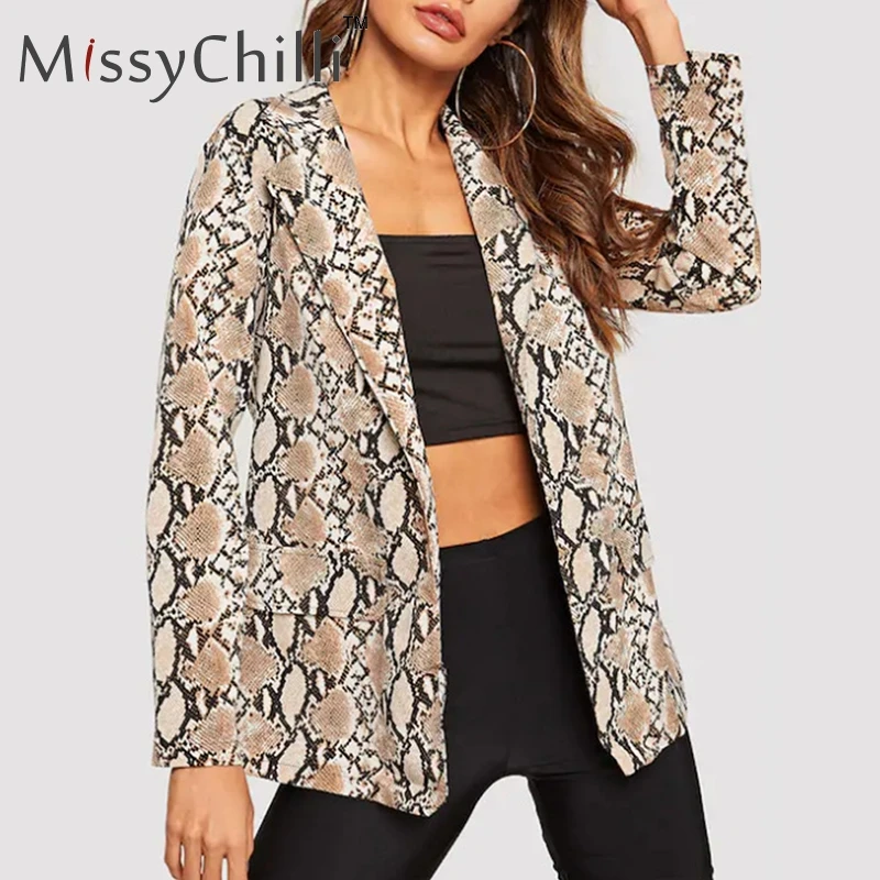 MissyChilli Sexy snake animal printed blazer for Women elegant long outwear jackets Female feminino street casual jacket fashion
MissyChilli Sexy snake animal printed blazer for Women elegant long outwear jackets Female feminino street casual jacket fashion