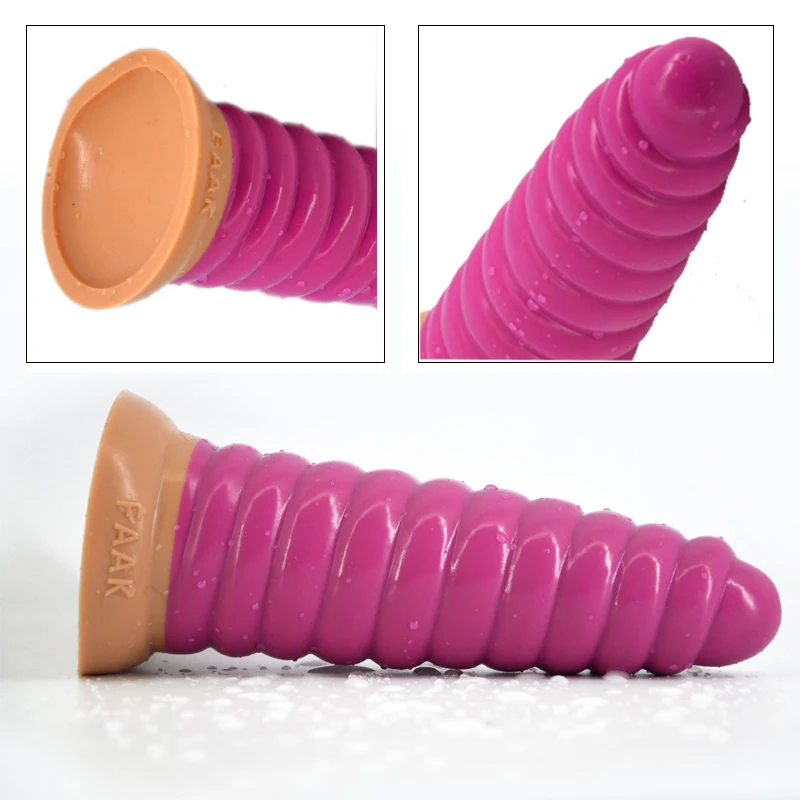 Imitate conch shape huge silicone dildo health soft insert anal plug sex toys for man spiral strong suction cup erotic shop