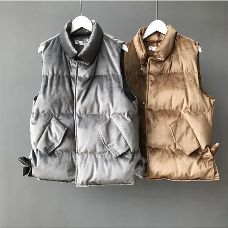Women Winter Velvet Vest 2018 NEW Korean Side Bow Cotton Padded Sleeveless Down Jacket Velvet Warm Vest Jacket Female Waistcoats
Women Winter Velvet Vest 2018 NEW Korean Side Bow Cotton Padded Sleeveless Down Jacket Velvet Warm Vest Jacket Female Waistcoats