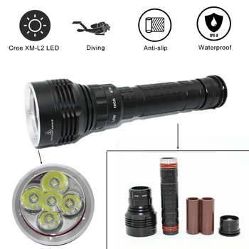 LED Lanterna Diving Flashlight 5x XM-L2 LED Waterproof Dive Torch Waterproof Scuba Flashlight 18650/26650 Dive Light
LED Lanterna Diving Flashlight 5x XM-L2 LED Waterproof Dive Torch Waterproof Scuba Flashlight 18650/26650 Dive Light