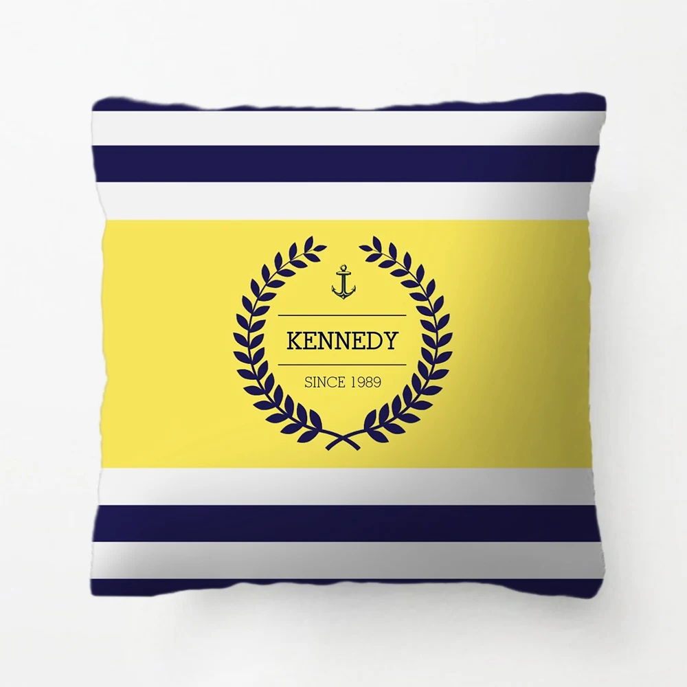 Personalized Nautical Family Emblem Stripe Pattern Pillow decorative Cushion Cover Pillow Case Customize Gift For Car Pillowcase
Personalized Nautical Family Emblem Stripe Pattern Pillow decorative Cushion Cover Pillow Case Customize Gift For Car Pillowcase