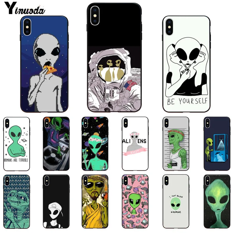 11pro MAX Alien Believe UFO ET cute Emoji Black Phone Cover for Apple iPhone 8 7 6 6S Plus X XS MAX 5 5S SE XR Mobile Cover
11pro MAX Alien Believe UFO ET cute Emoji Black Phone Cover for Apple iPhone 8 7 6 6S Plus X XS MAX 5 5S SE XR Mobile Cover