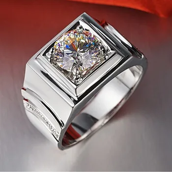 New Arrival Promotion Silver Men Jewelry Ring 2CT Platinum Plated SONA Simulate Diamond Ring for Husband Engagement Brilliant 
New Arrival Promotion Silver Men Jewelry Ring 2CT Platinum Plated SONA Simulate Diamond Ring for Husband Engagement Brilliant