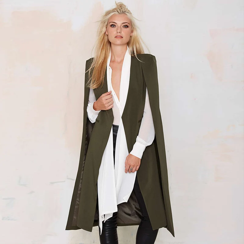 2019 Spring Autumn Winter New Fashion Coat Women Casual Green Black Elegant Office Cape Long Sleeve Poncho Trench Outerwears Top
2019 Spring Autumn Winter New Fashion Coat Women Casual Green Black Elegant Office Cape Long Sleeve Poncho Trench Outerwears Top