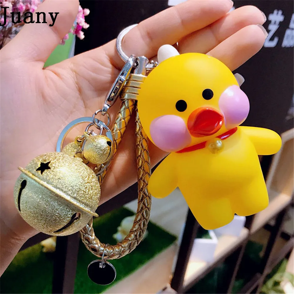 Juany duck key chain key ring pom gift for women girl bag pendant charm key ring 2