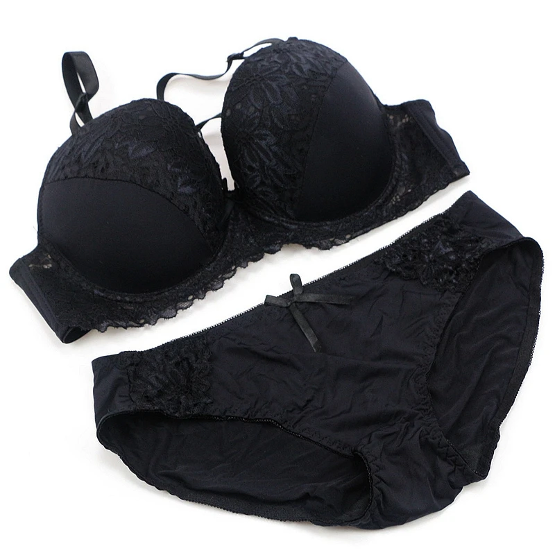 DaiNaFang Lady Lace Push Up Bra Sets 38/85 40/90 42/95 D DD E Cup Unde –  SwagDreamz