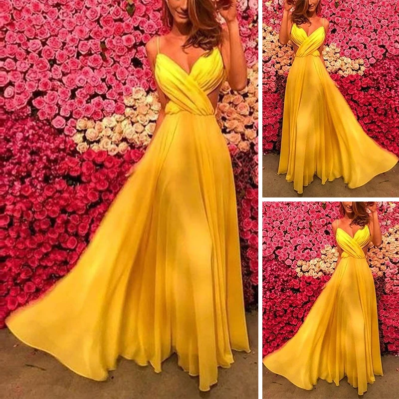 Maxi Party Cocktail Beach Dress Womens Chiffon Ladies V-neck Sleeveless Backless Strapped Halter Casual Summer
Maxi Party Cocktail Beach Dress Womens Chiffon Ladies V-neck Sleeveless Backless Strapped Halter Casual Summer