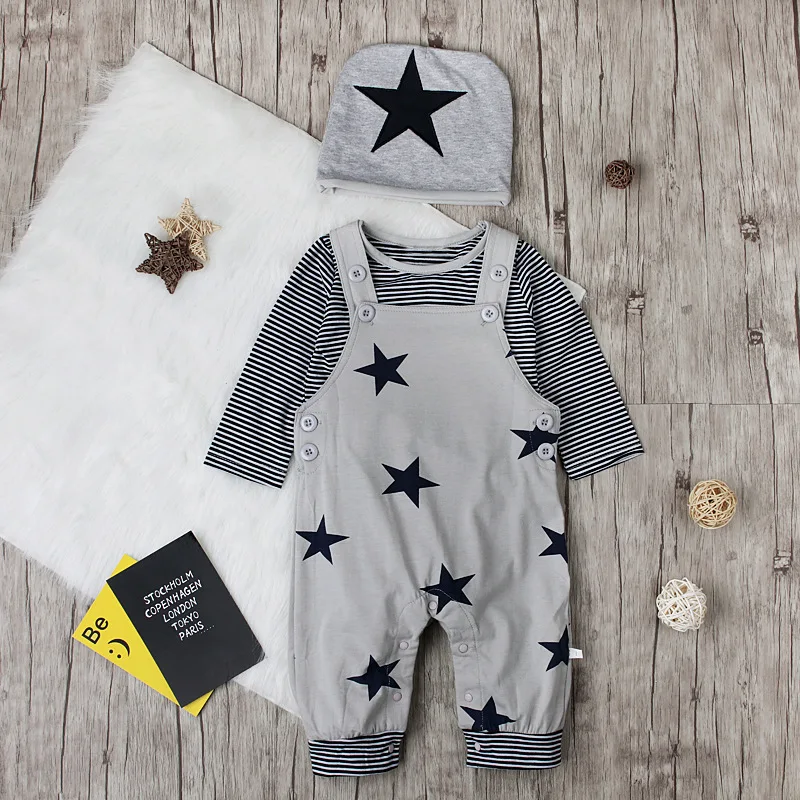 Newborn Boy Clothes 3pcs sets Cartoon Stripe Printed Striped Autumn Set Fashion T Shirt +Pants+Hat Star Pattern Overall Outfits
Newborn Boy Clothes 3pcs sets Cartoon Stripe Printed Striped Autumn Set Fashion T Shirt +Pants+Hat Star Pattern Overall Outfits