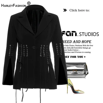 HarleyFashion Women High Street European Design Elegant Lace Up Black Blazer Quality Slit Slim Blazers
HarleyFashion Women High Street European Design Elegant Lace Up Black Blazer Quality Slit Slim Blazers
