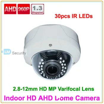 

Lihmsek Top Quality 1.3 MP 960P AHD Camera 2.8-12 mm Varifocal lens 1200TVL Indoor Dome cctv security camera Free Shipping