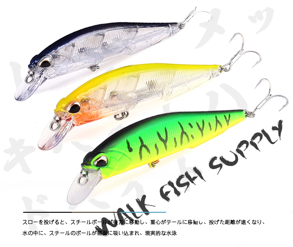 WALK FISH Professional Minnow Hard Fishing Lures Bait 5color 11cm 14g Minnow depth0.8-1.5m Swim Bait 7