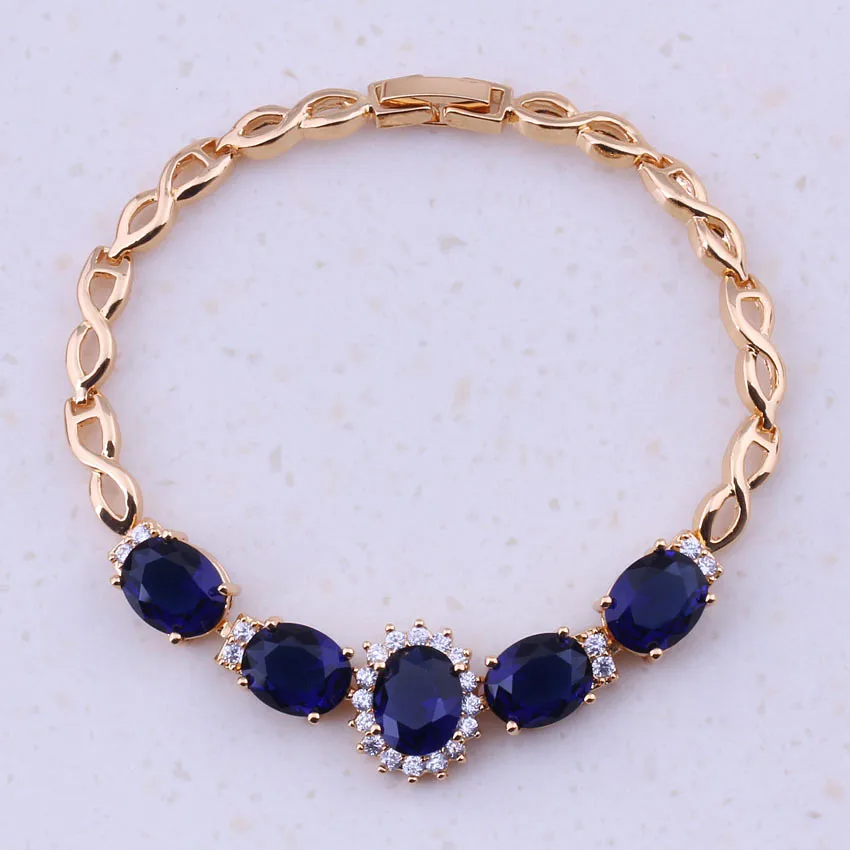 Magnificent Blue Created Crystal Cubic Zircon Yellow Gold Color Cheap Charm Bracelets For Women Party Fashion Jewelry I0248
Magnificent Blue Created Crystal Cubic Zircon Yellow Gold Color Cheap Charm Bracelets For Women Party Fashion Jewelry I0248