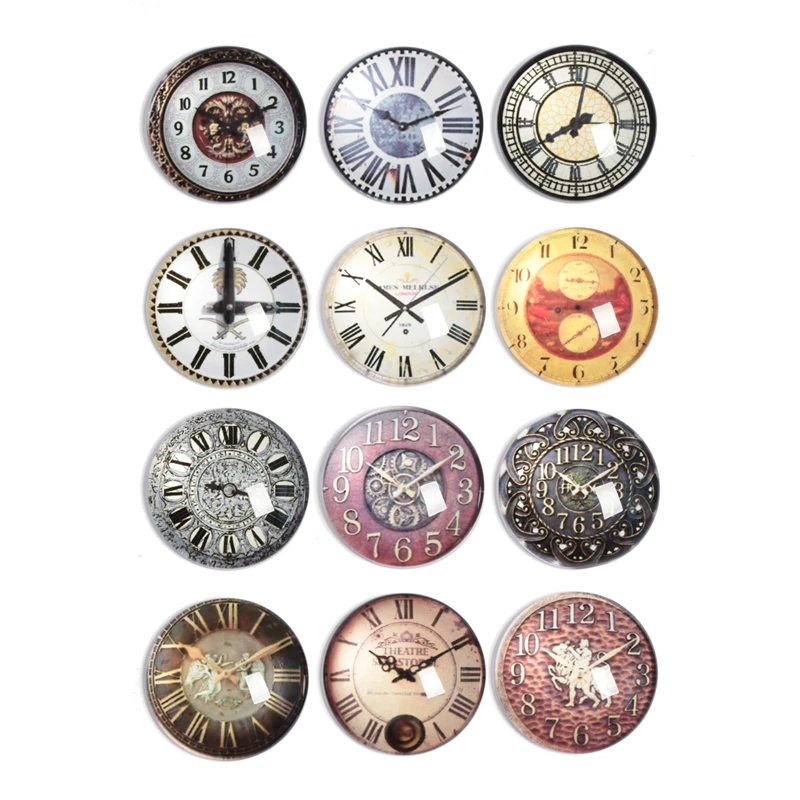 Фото Круглые часы и ручной работы 10-30 шт. стеклянные кабошоны с фотографиями базовая