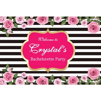 Custom Pink Roses flower leaves Black White Striped background Vinyl cloth Computer print bachelorette party backdrop
Custom Pink Roses flower leaves Black White Striped background Vinyl cloth Computer print bachelorette party backdrop